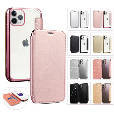 Amazon Iphone Flip Cover Transparent Clear Back Leather Flip Case