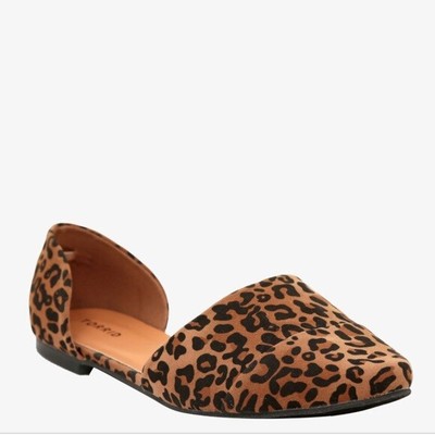 wide width leopard flats