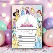 Blank Princess Birthday Party Invitations Girls Invites Kids Princesses Children