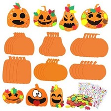 30Pcs Halloween Foam Pumpkin Craft Kit Decorations with Foam Fall Maple
