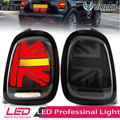 2014-2023 Full LED Tail Lights For Mini Cooper F55 F56 F57 Smoked Len Union Jack