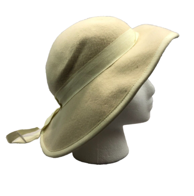 Vintage NOS NWT 1980s Womens Ivory Wool Felt Derby Hat | eBay display picture 2