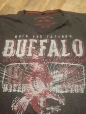 Buffalo David Bitton Mens 3XL Grey Short-Sleeve Graphic T-Shirt 