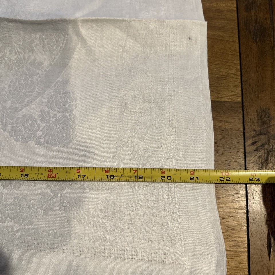 3 Large Irish Linen Napkins 21.5” Square Cabbage Rose Vintage eBay