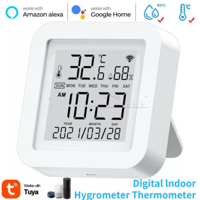 Smart Wi-Fi Temperature Humidity Sensor Thermometer Hygrometer Alexa Google Tuya