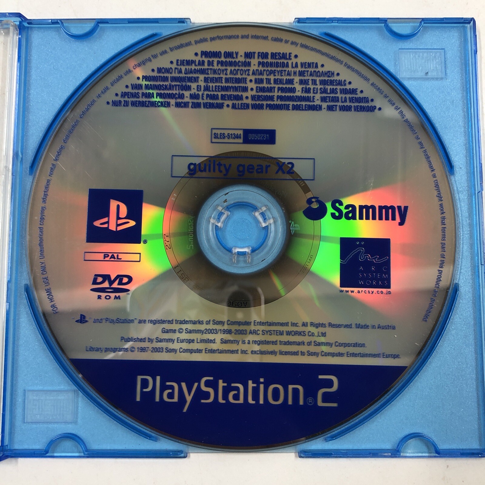 CD DISC promo guilty gear X2 PS2 playstation 2 not for resale blue SLES51344