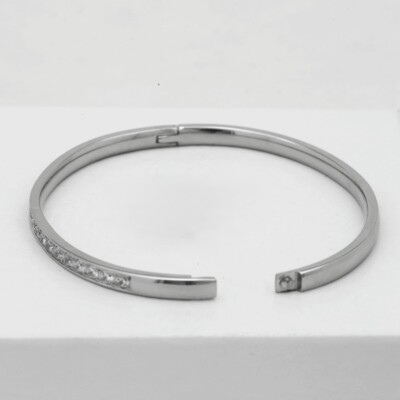 Stainless Steel Bracelet With Cubic Zirconia - Ref No EL534-7100