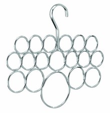18 Loop Chrome Scarf Hanger for Scarves Ties Belts Jewelry Compact Closet Org...