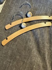 Wooden Baby Toddler Child Clothes Hangers Bobble Head Charms 10" Vintage Germany