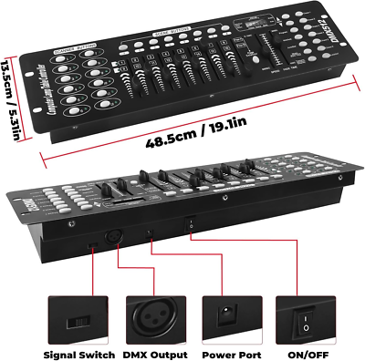 DMX Controller, 192 Channel DMX 512 Light Controller DMX Console