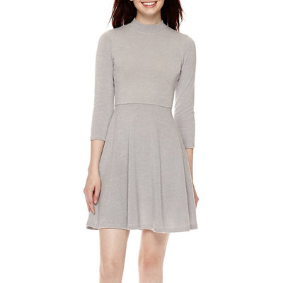 Decree 3/4-Sleeve Skater Dress Light Grey Juniors Sizes S, L New | eBay
