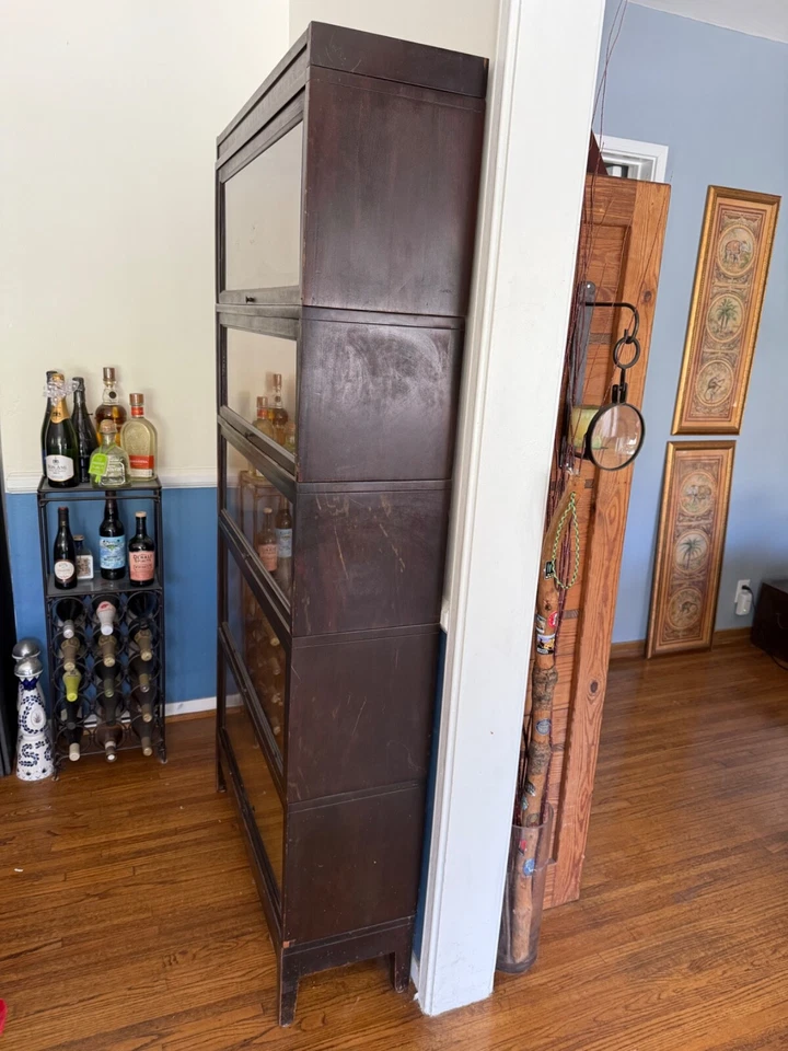 Librería antigua de caoba de 5 secciones Macey estantes para abogados Foto 2 de 4