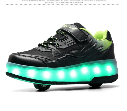 Kinderschuhe Jungen und Mädchen Skateboardschuhe mit Rollen AufladungSkateschuhe - Bild 14 von 27