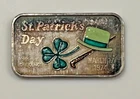 Ceeco St. Patrick's Day Enamel Rare Silver Bar 1974 Vtg Low Serial #000112 $200