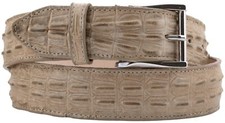 Sand Western Cowboy Leather Belt Alligator Tail Pattern Silver Buckle Cinto