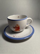 Disney Winnie The Pooh Cup And Plate Wide Mouth 7.5" Plate Soup Mug Coffee Tea