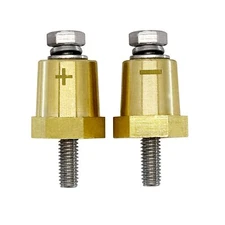 M6 Thread Brass Battery Terminal Charging Posts Battery Post Adapter +/- with...