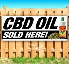 CBD OIL SOLD HERE Advertising Vinyl Banner Flag Sign Many Sizes ALL NATURAL