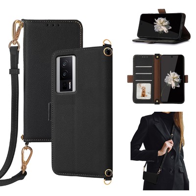 For Xiaomi Genuine Leather Crossbody Wallet Case Stand Bling