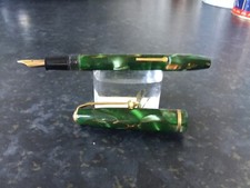 Vintage - Conway Stewart No 12 Fountain Pen - Marbled Green/Brown Veins