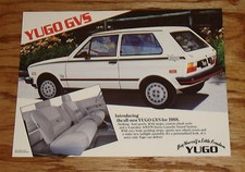 Original 1988 Yugo GVS Large Oversized Postcard Brochure 88