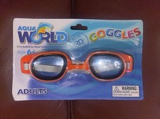 New Pair of Aqua World Children's Goggles, Adults ages 6-14 Plus 