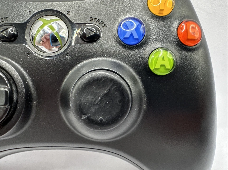 Controlador inalámbrico Microsoft Xbox 360 negro/negro - OEM 1403 con bate recargable Foto 2 de 4