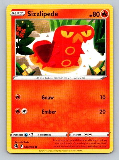 2021 Pokemon Card Fusion Strike Sizzlipede 46/264
