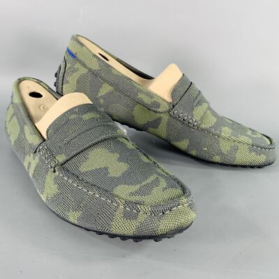 ROTHY'S Größe 12 Grün Tarnfarbe Strick Fahrer Slipper