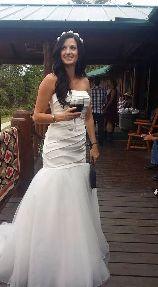 White by Vera Wang Fit Flare Wedding Dress Strapless Ivory Size 6
