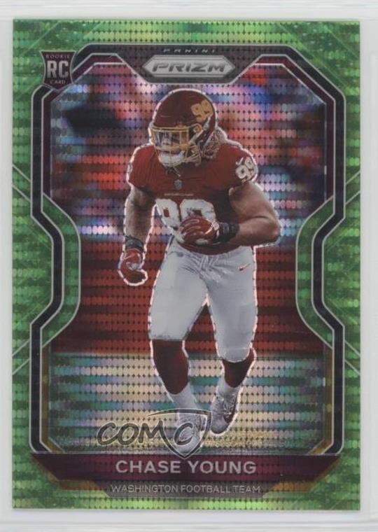 2020 Panini Prizm Rookie Neon Green Pulsar Prizm Chase Young #383 Rookie RC 4z8