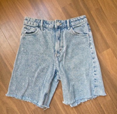 H&M Liunic x H&M Bermuda Shorts Mädchen Denim hellblau Stickerei Größe 152