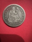 1853 Seated Liberty Quarter 25c - Arrows & Rays