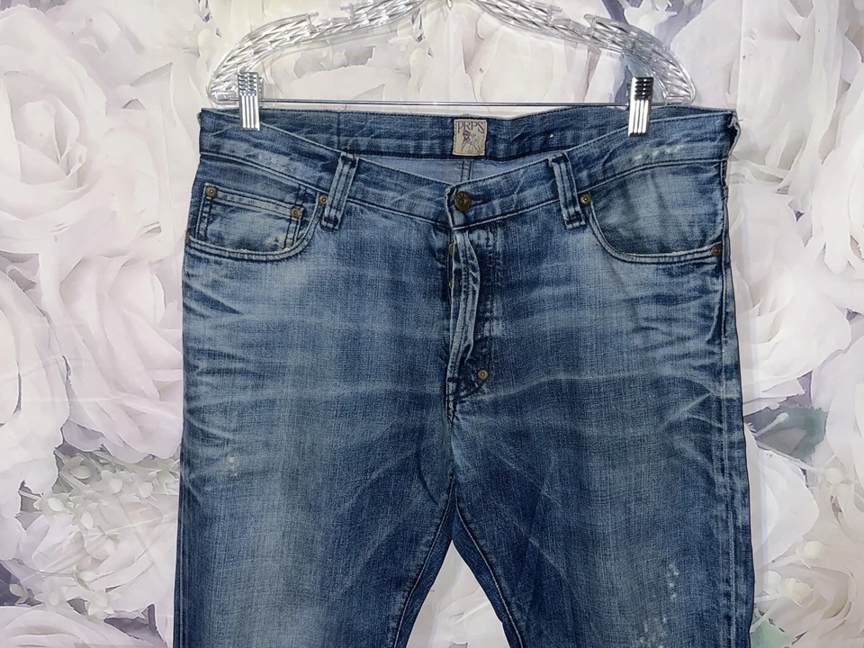 Джинсы из денима PRPS Barracuda прямые штанины искусственно состаренные мужские размер 36 средняя стирка - Изображение 3 из 4