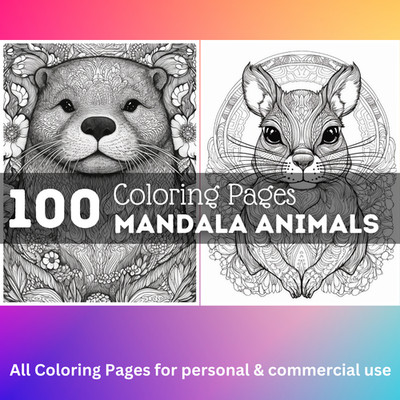 100 Mandala Tiere #5 zum ausdrucken °Digital° & POD Erlaubnis (Nr. 268)