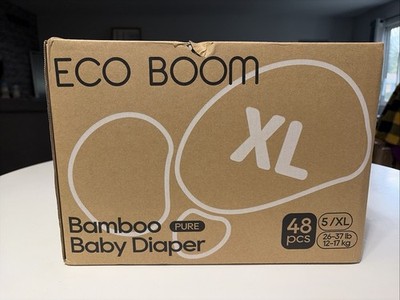 ECO BOOM Bamboo Baby Diaper Size 5 (XL) 27 to 38lb, 48 Count