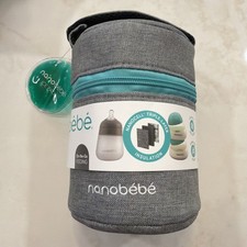 Nanobebe Breastmilk Travel Cooler with Storage for Bottles Accessories - Grey