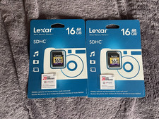 Lot of 2 New Lexar 16GB SDHC Memory Cards SD16GABTBF Sealed