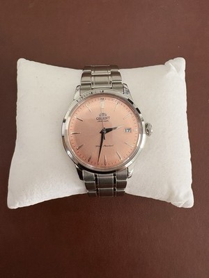 Orient Bambino Automatic Pink Dial 40.5mm Steel Bracelet Date Box Papers