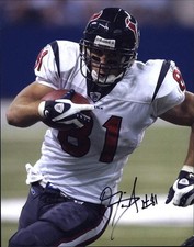 Owen Daniels signed NFL football 8x10 photo W/Cert Autographed 21