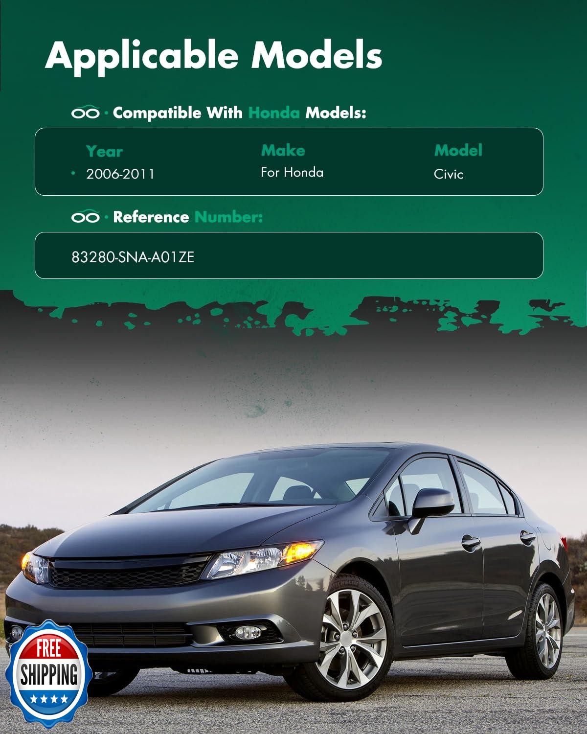 SCITOO Car Sun Visor Assbembly with Mirror Fit for 2006-2011 for Honda for Ci