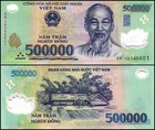 3 MILLION VIETNAMESE DONG  ( 6 ) 500,000 VND CURRENCY BANKNOTES | AUTHENTIC  COA