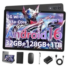 11 inch Tablet with Keyboard,Android 16 Tablet with Octa Core Processor Gray
