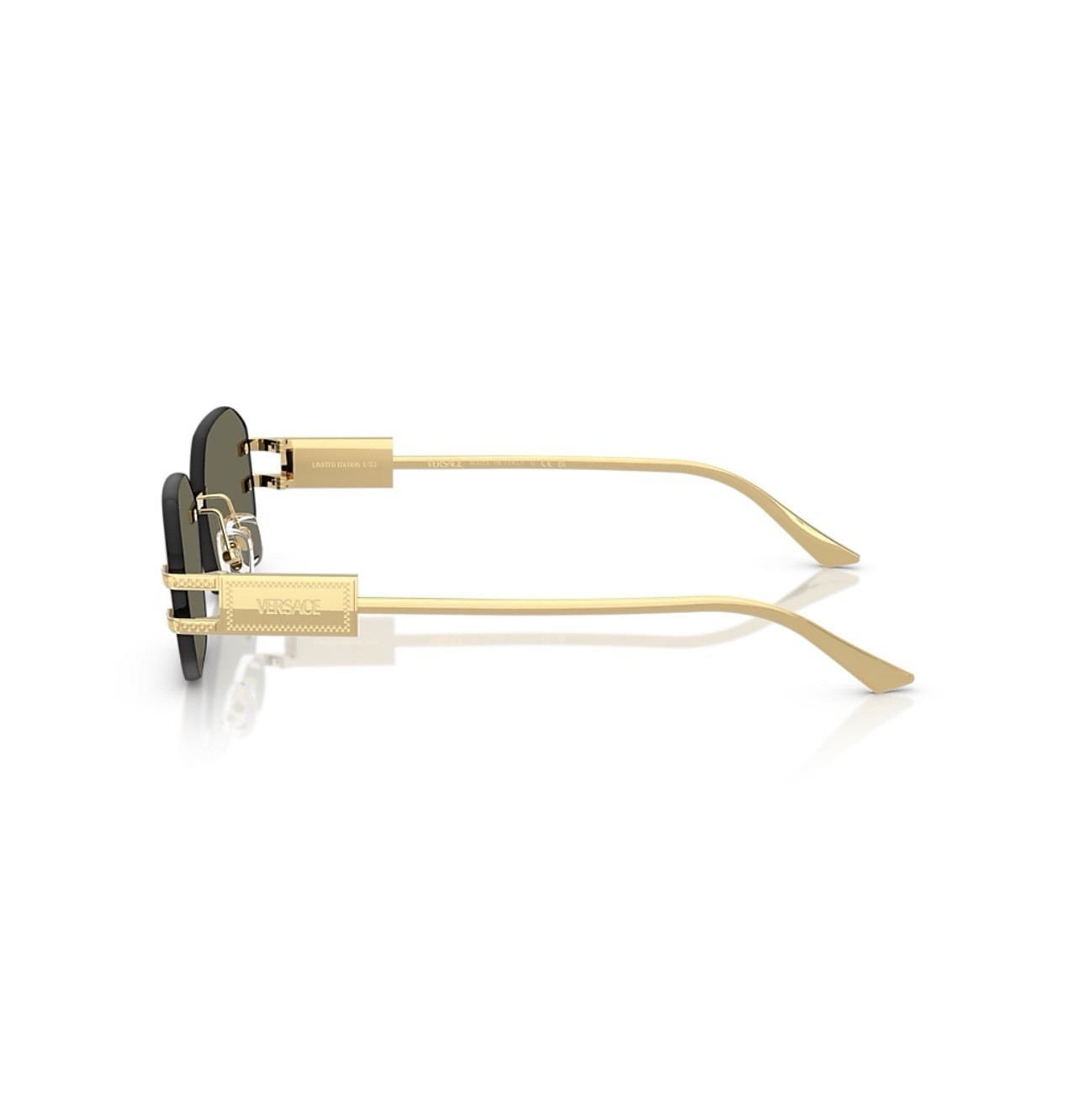 Versace VE2274G Solid Gold Sunglasses Limited Edition Mirror Lens Made in Italy image 3