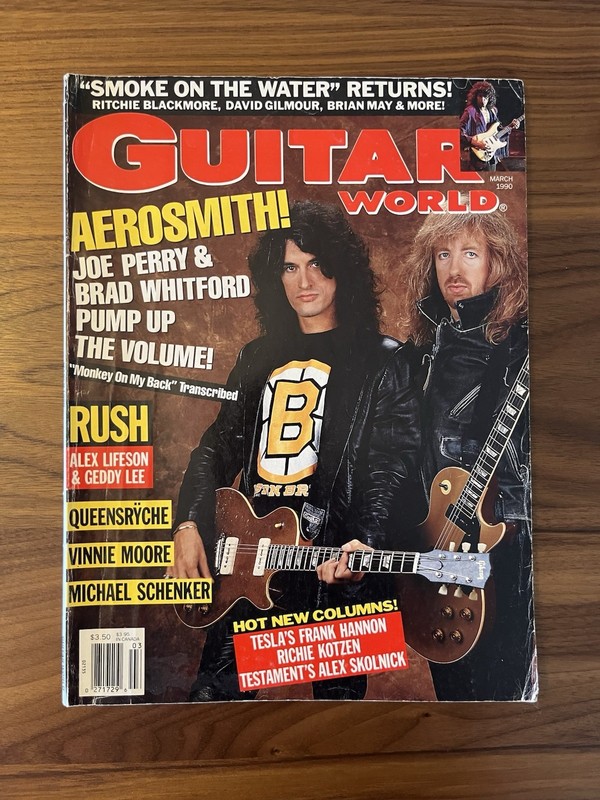 Guitar World Mar 1990 Featuring Aerosmith & Richie Kotzen lesson column