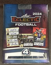 ‼️2024 Leaf Eclectic Football Hobby Factory Sealed Box 4 Autographs NFL/NCAA/ETC