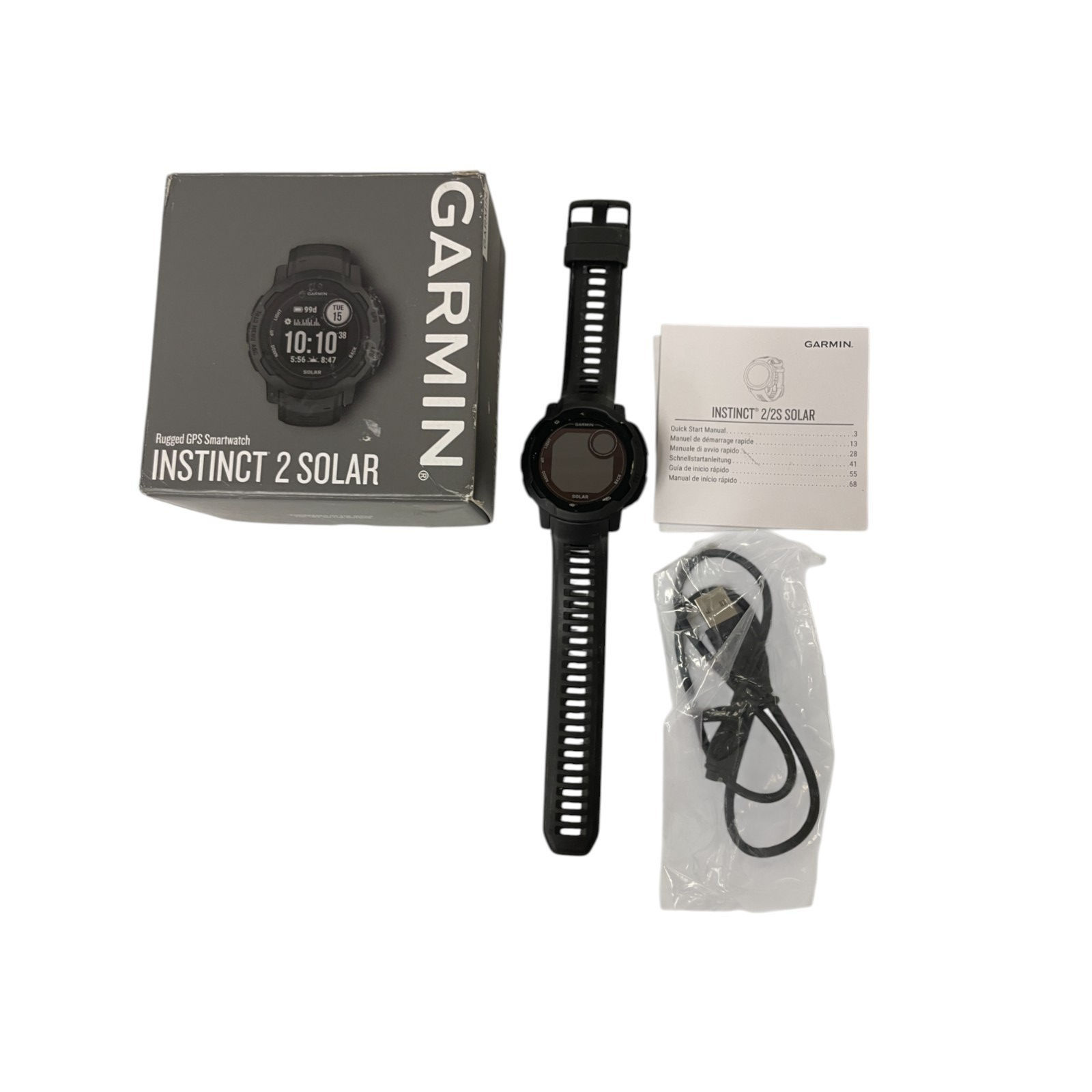 Garmin Instinct 2 Solar Rugged GPS Smartwatch Graphite Outdoor New