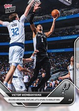2025-26 Topps Now NBA 162 Victor  Wembanyama San Antonio Spurs Record Statline