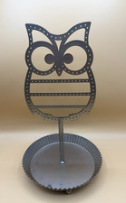 Earring Holder Hanging Organizer Stand Metal Jewelry OWL Ring Table Silver Rack