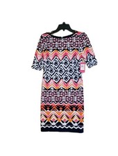 New Vince Camuto Size 2 Lined  Dress Elbow Length Sleeve Knee Length Vibrant 